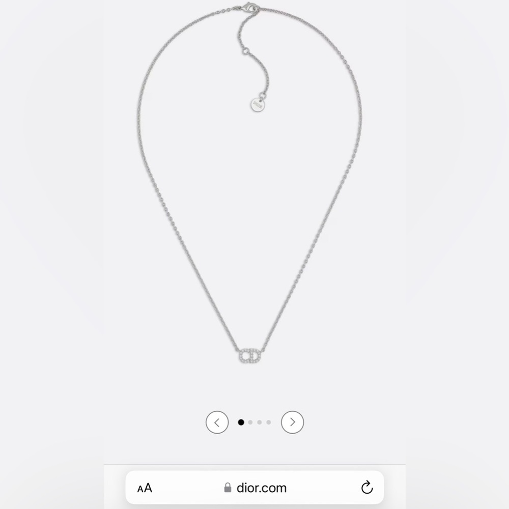 AUTHENTIC DIOR CLAIR D LUNE NECKLACE (SILVER TONE WITH CRYSTALS) 🤍🤍